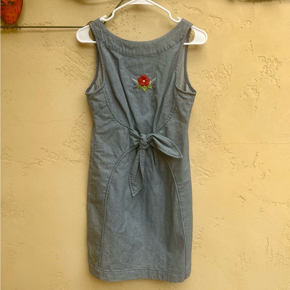 Hand Embroidered, Holding Horses Tie-Front Dress 💙🪡